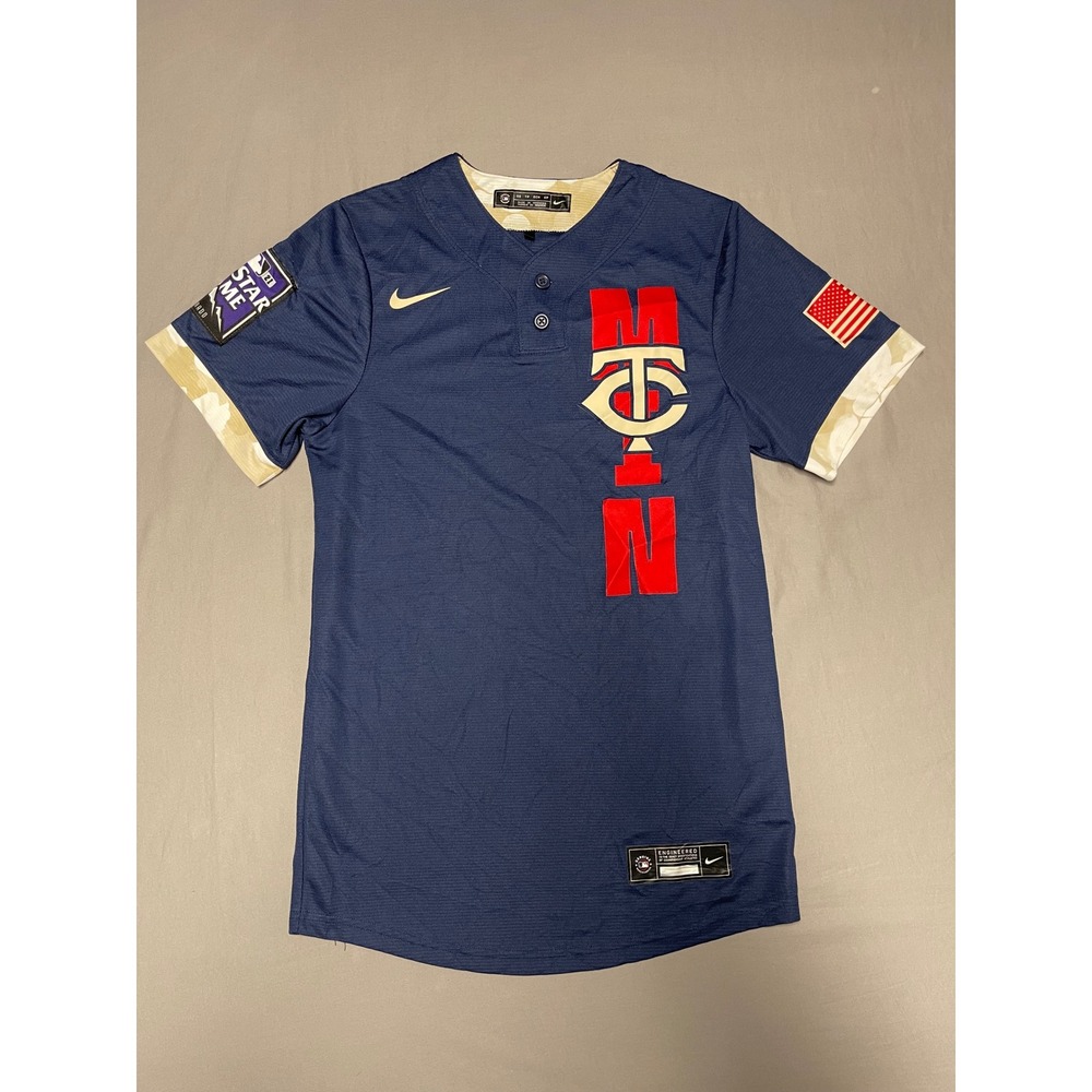 Nike Minnesota Twins 2021 MLB All Star Game Henley Jersey Navy Blue Mens XS